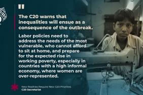 Urgent Statement by the Civil 20 to the G20 Virtual Summit on COVID-19: New Realities Require New Priorities Image.