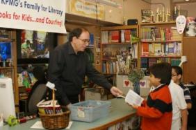 Best Selling Children’s Author R.L. Stine Reads Scary Stories to Harlem Children: Donation of One Million Books Through First Book Image.