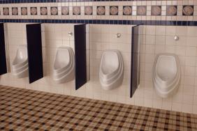 Legend of the halftime flush is silenced by waterfree "urinal of champions" Image.