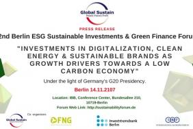 Global Sustain GmbH: 2nd Berlin ESG Investments & Green Finance Forum 2017 Image.