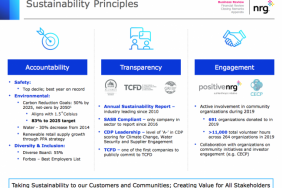 NRG’s CEO Talks Sustainability to Investors Image.