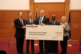 Governor Northam Announces Major Donation from Smithfield Foods to Support Programs for Homeless Veterans Image.