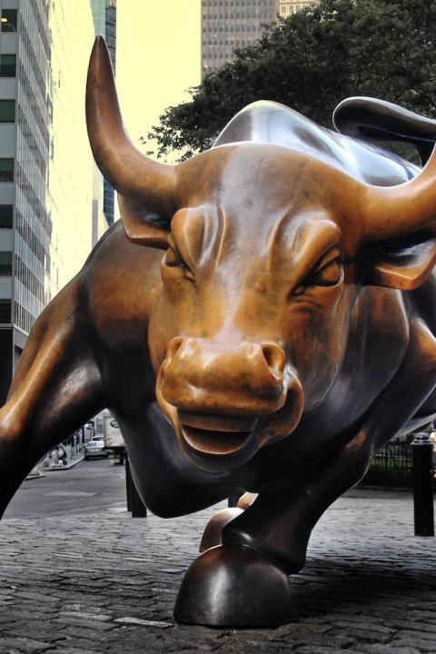 Wall Street charging bull statue - anti-ESG funds