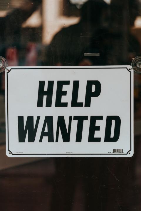 help wanted - hiring sign in window - second chance hiring for people with criminal justice histories