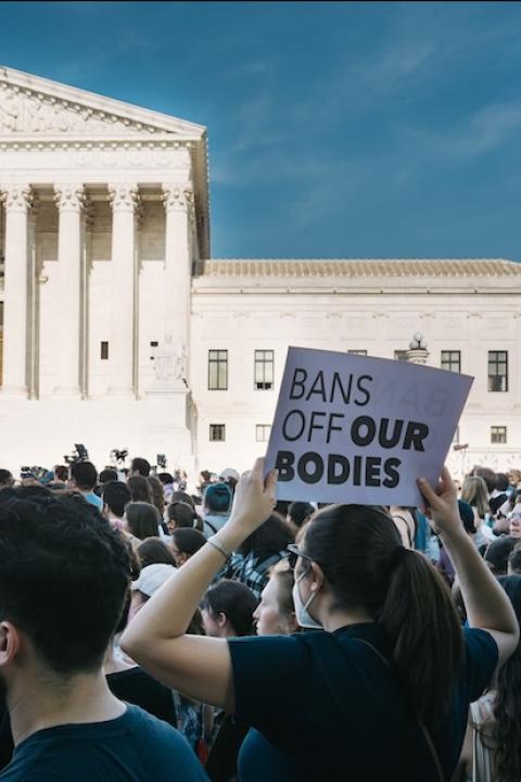 people protest for abortion rights in front of the US Supreme Court after the Dobbs v Jackson decision overturned Roe v Wade