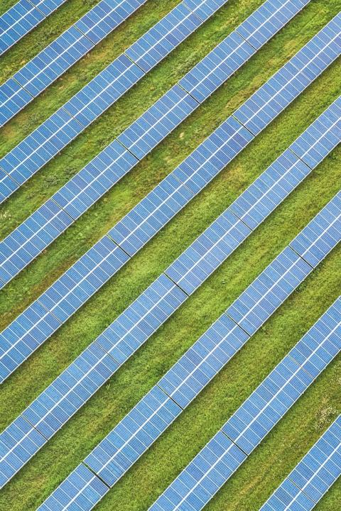 solar farm aerial shot - renewable energy- science-based targets