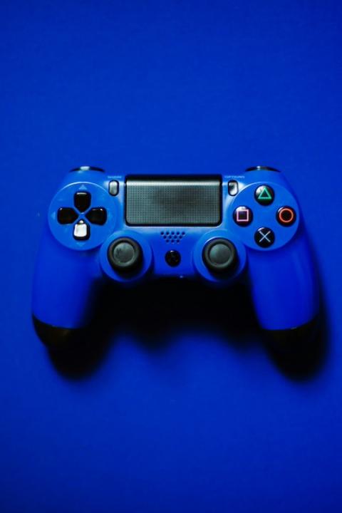 A video game console controller. 