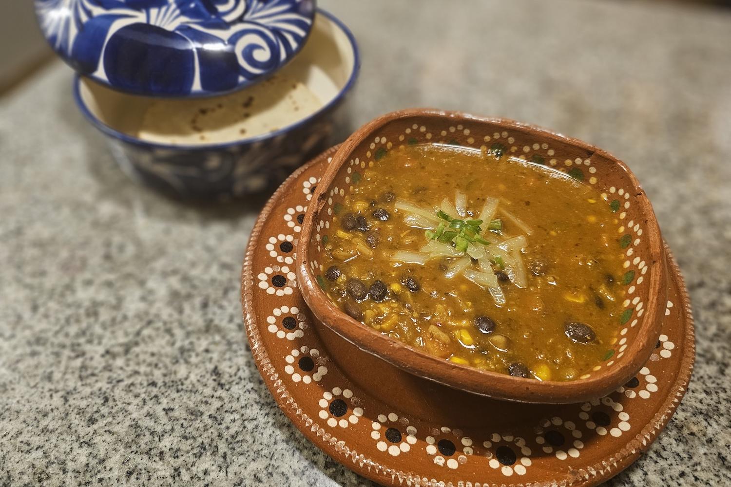 Black bean soup I made with the help of ChatGPT