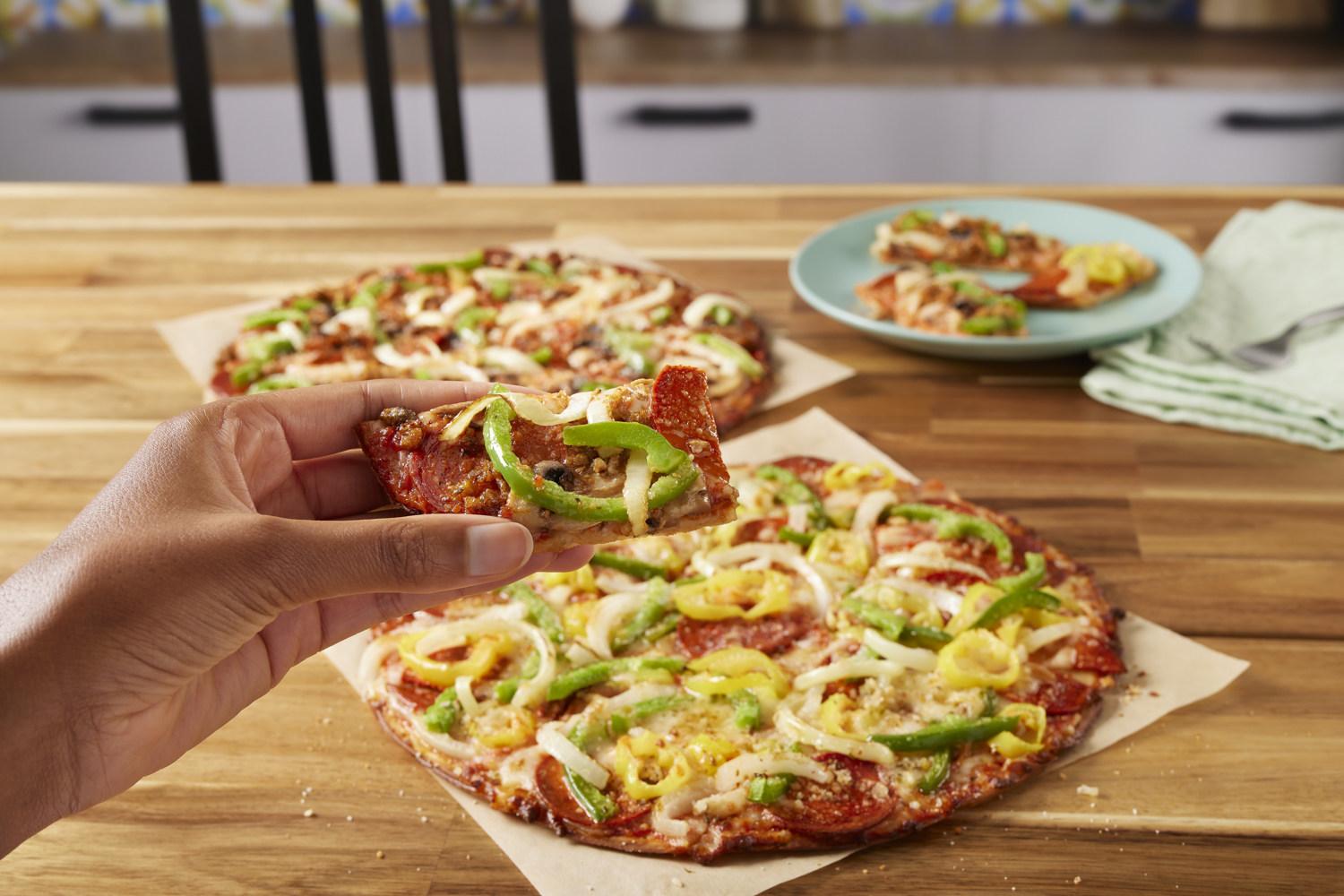 Donatos plant-based pepperoni pizza - new plant-based foods