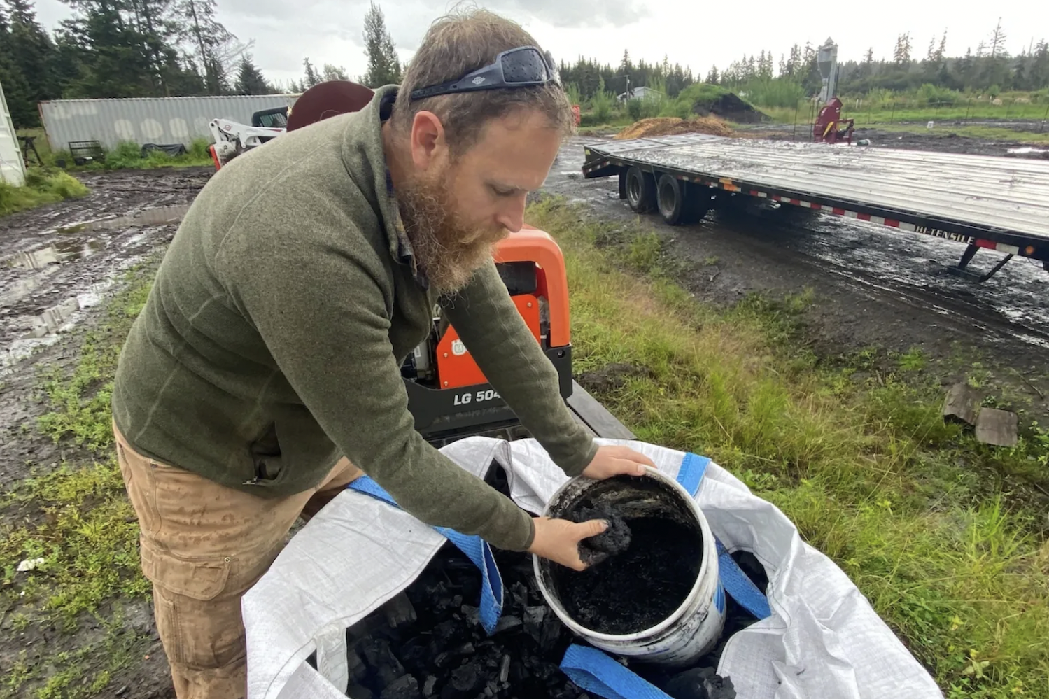 Farmer using biochar in Alaska