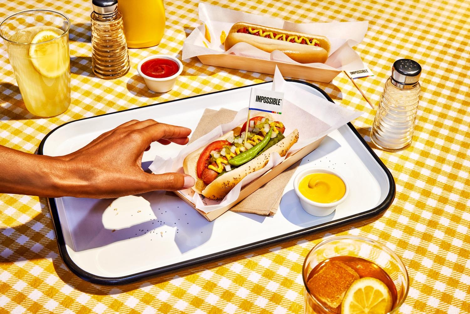 Impossible Hot Dogs Chicago Dog - new plant-based foods for 2024