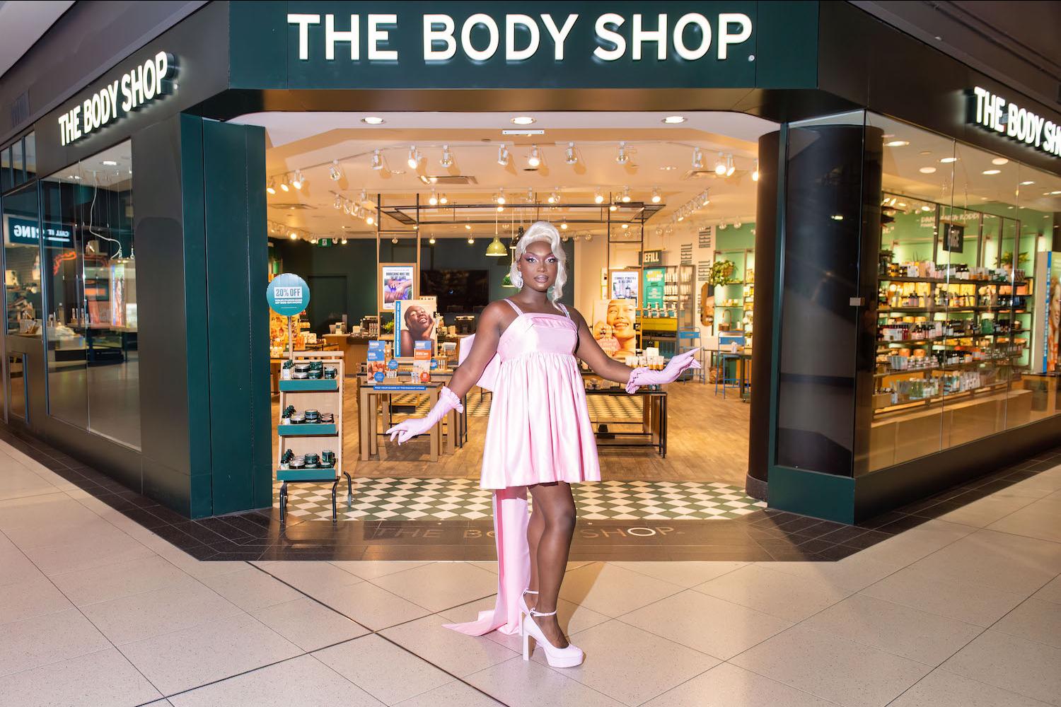 Makayla Couture at The Body Shop for Pride Month - support of drag performers and LGBTQ pride