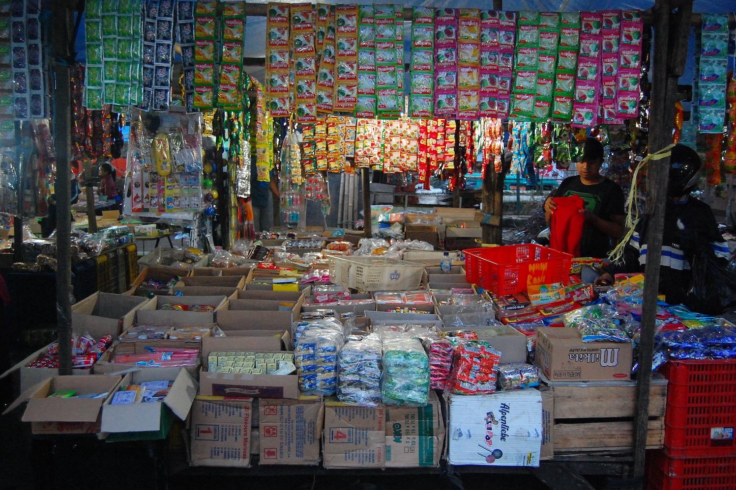 Sachets of products for sale in Indonesia. 