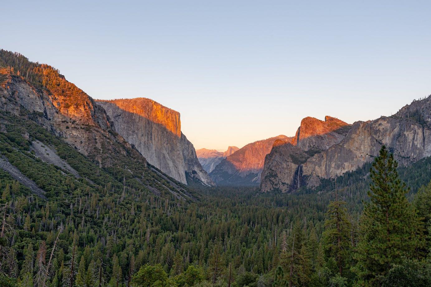 The Sierra Nevada Mountains in Yosemite National Park.