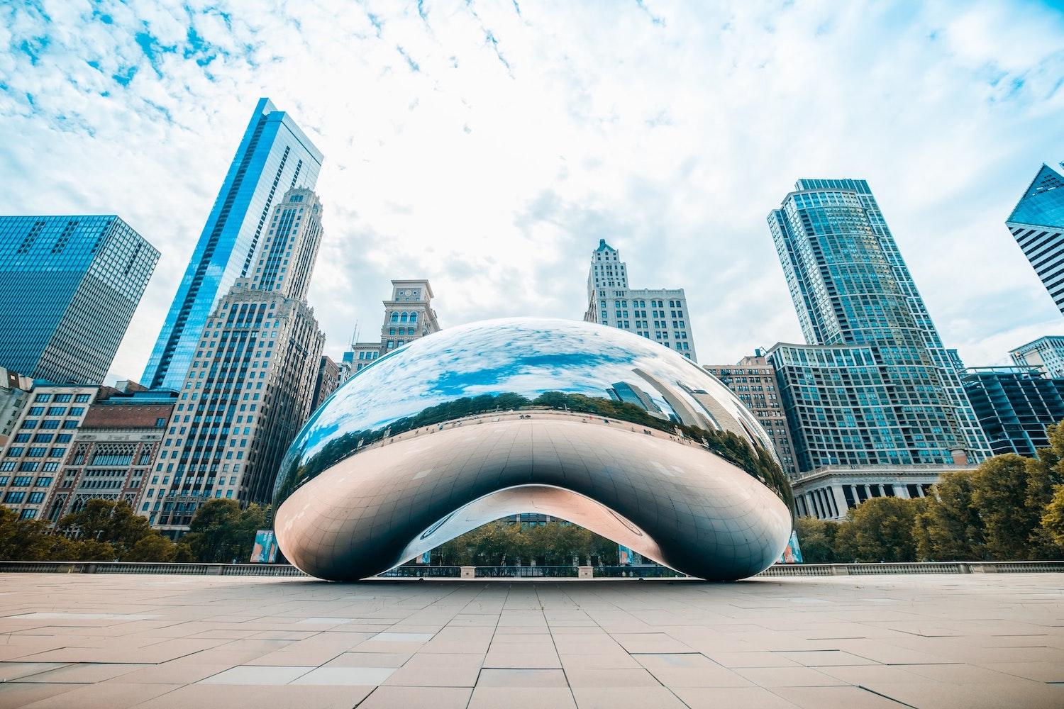 The Bean Cloud Gate sculpture Chicago - Chicago testing universal basic income