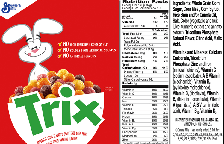 Trix Cereals Ditch Artificial Colors