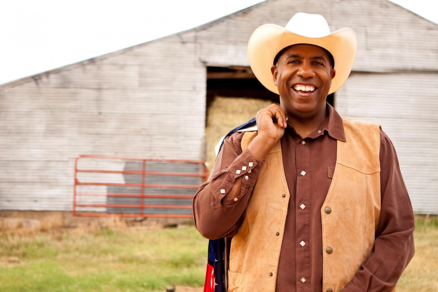 black farmer hat