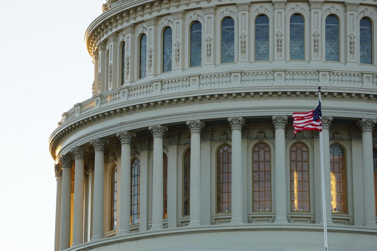 The dome of the United States Capitol Building. 