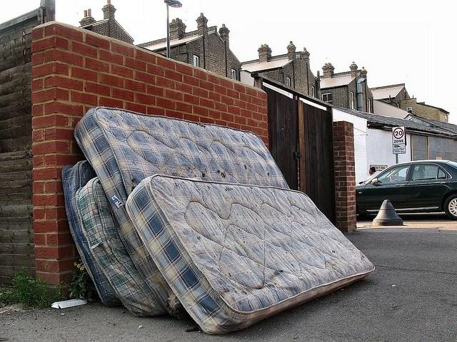 old mattress with coils spring