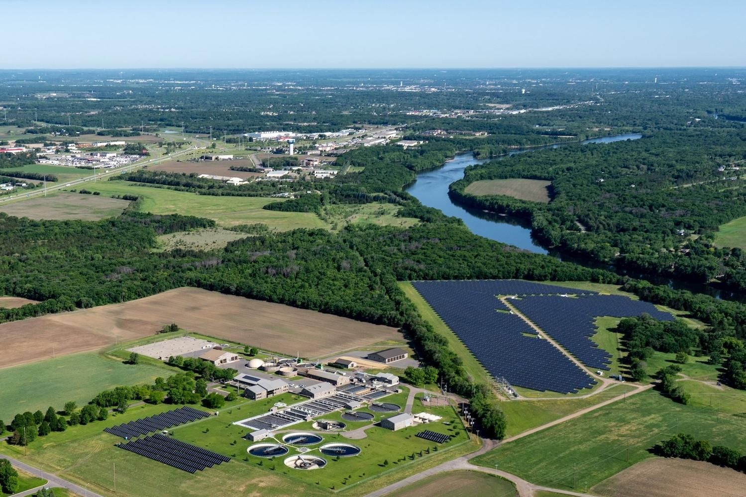 st cloud minnesota wastewater treatment plant aerial view - it will create green hydrogen with electrolysis