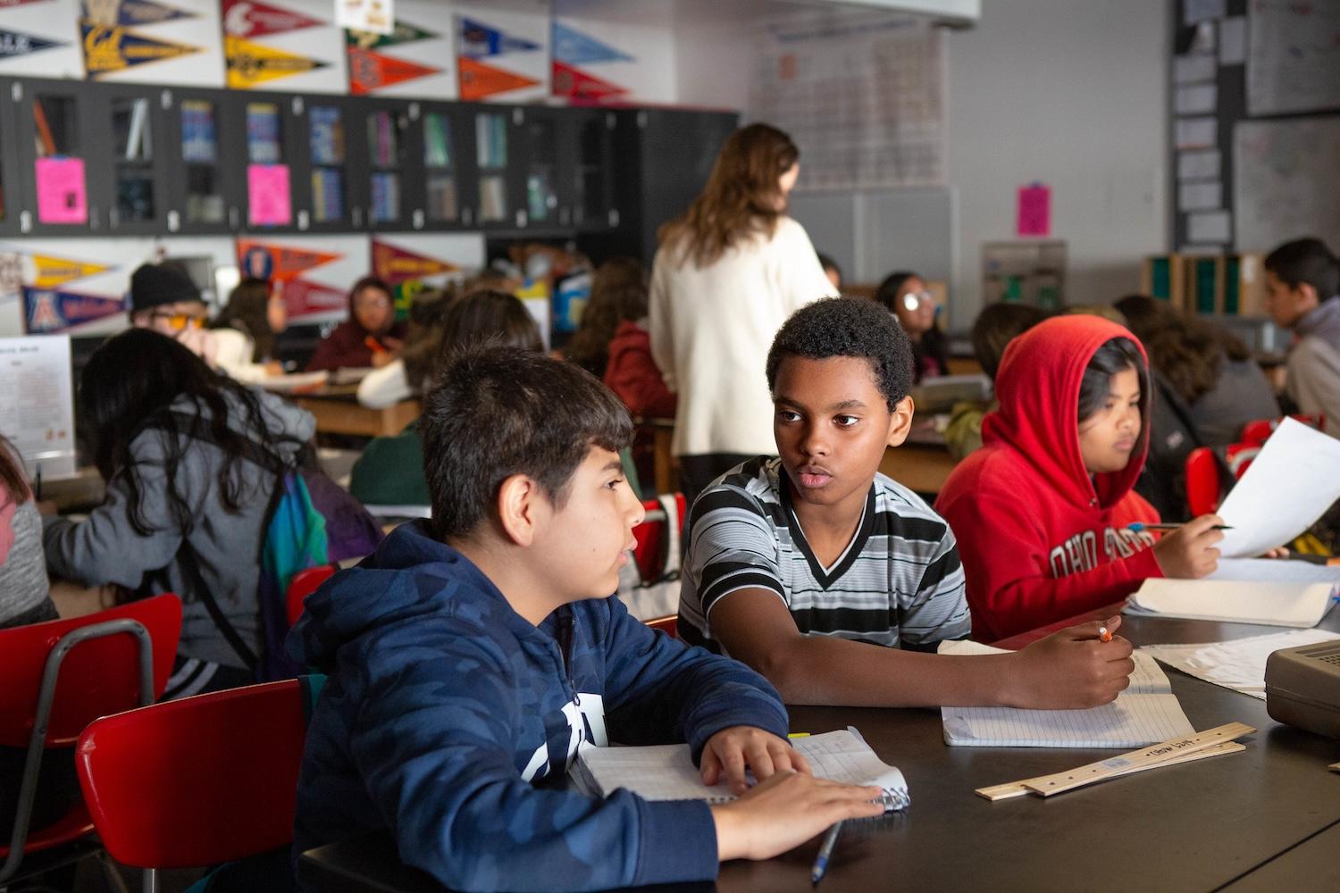 sustainability education - students learn about ecosystems in science class