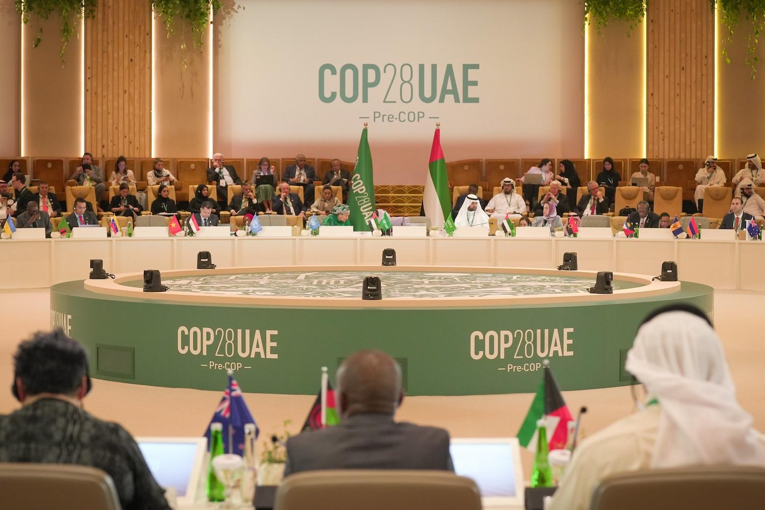 world leaders gather for a pre-cop plenary before cop28