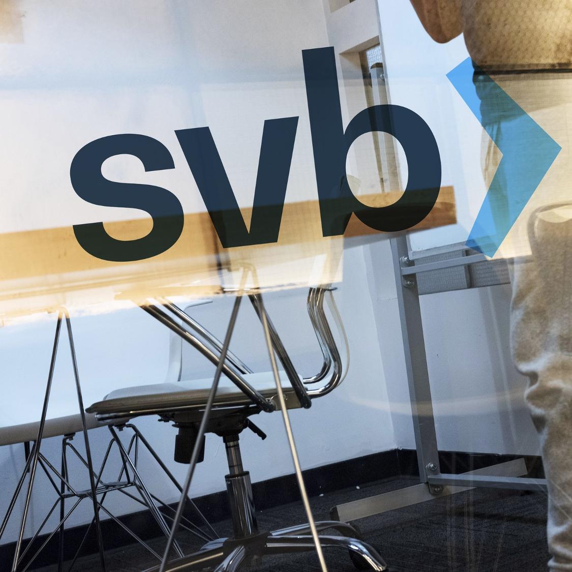 An image of a person in an office with the SVB logo overlaid.