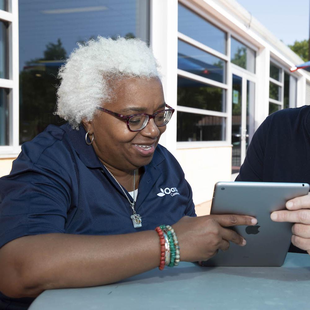 Accelerating Digital Equity - seniors using iPad