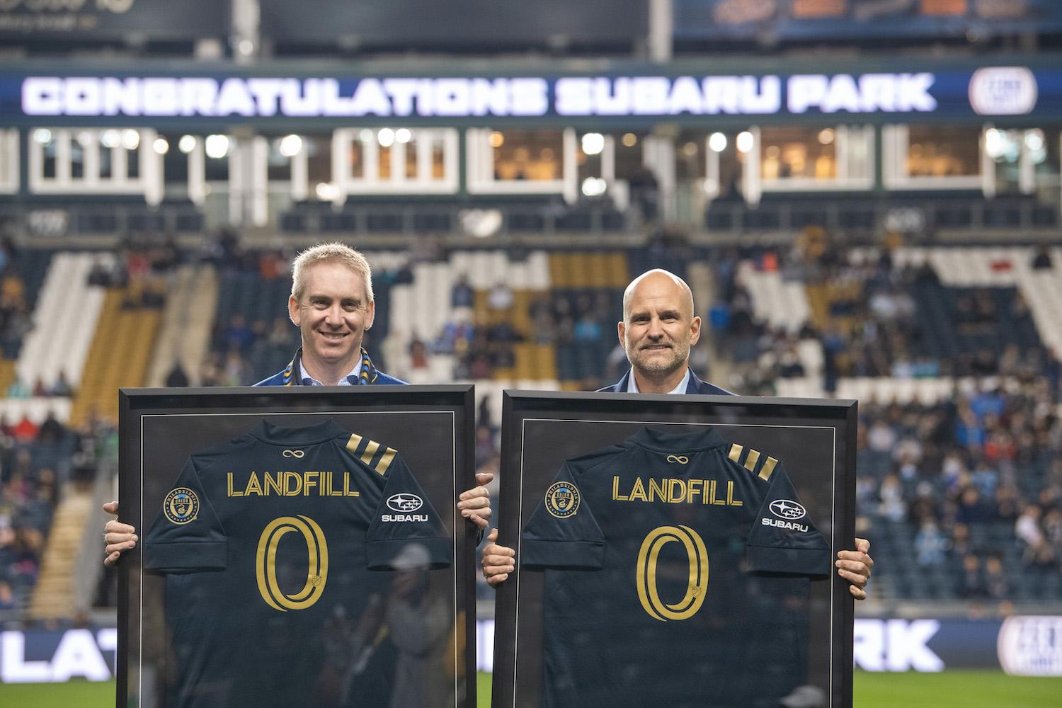 Alan Bethke Subaru Tim McDermott Philadelphia Union Celebrate Subaru Park Going Zero Landfill