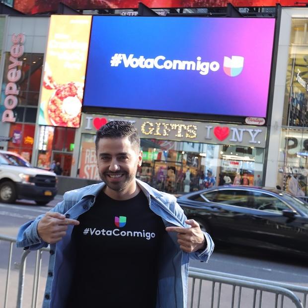 Borja Voces ar the first voter registration event for Univisions Vota Conmigo campaign