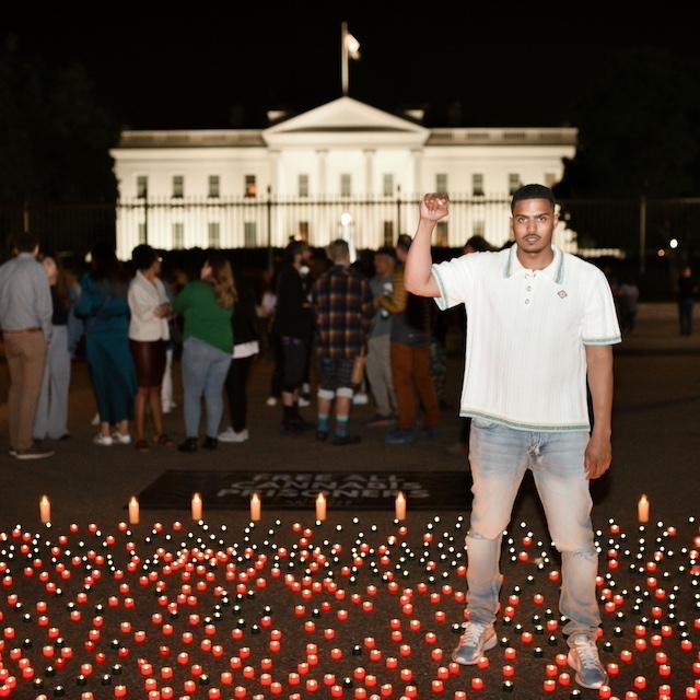 Donte West in front of the White House in Washington D.C.