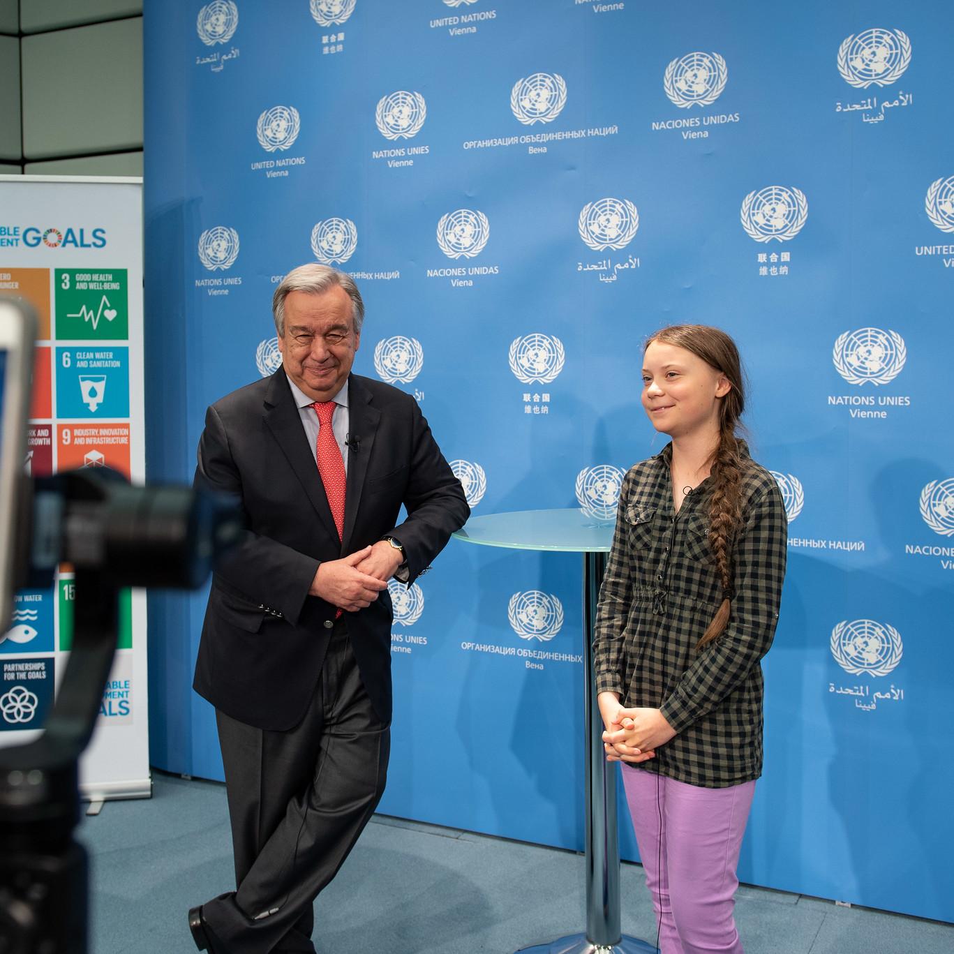 Greta Thunberg and U.N. Secretary-General António Guterres