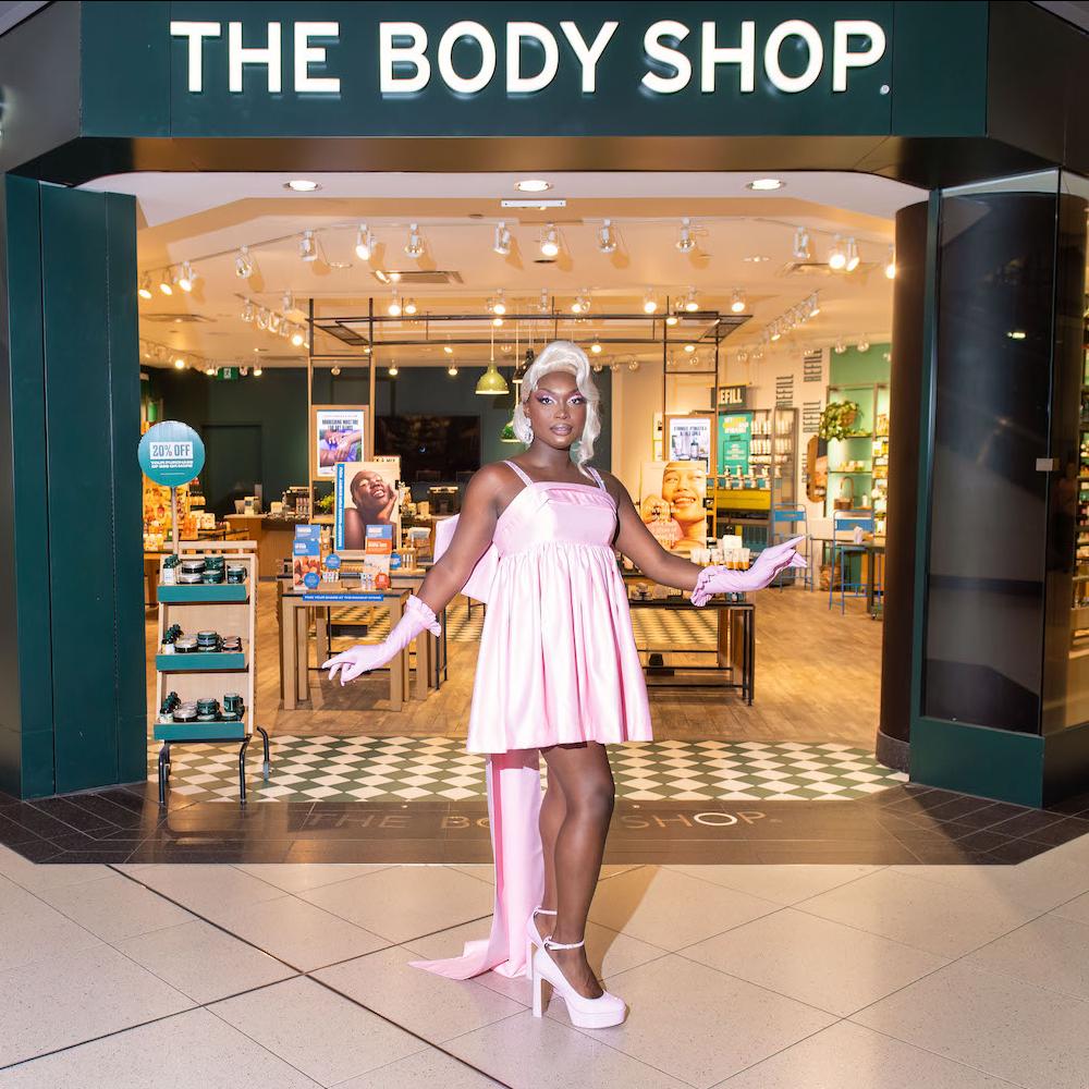 Makayla Couture at The Body Shop for Pride Month - support of drag performers and LGBTQ pride