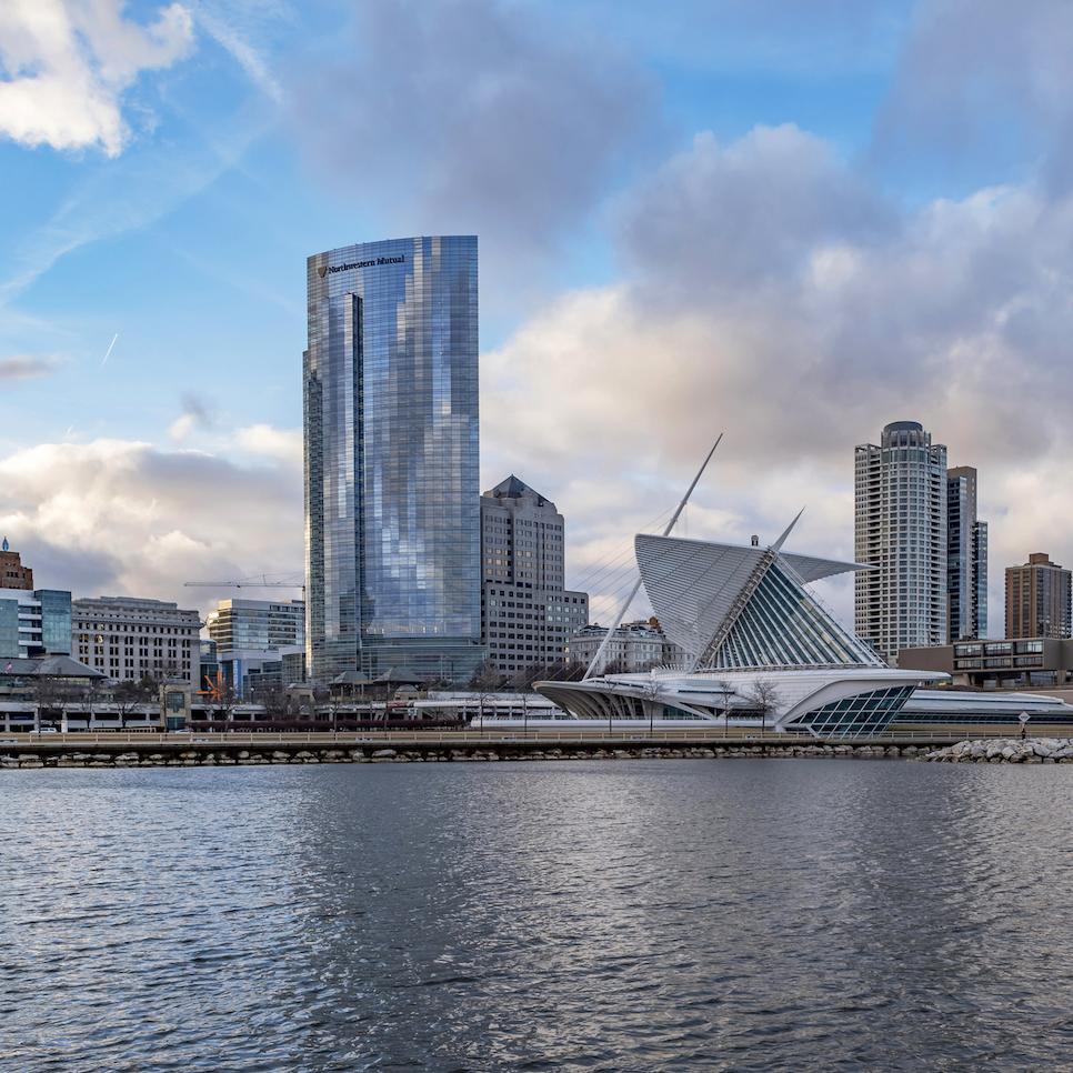 Northwestern Mutual's Tower and Commerce building in Milwaukee, Wisconsin.  
