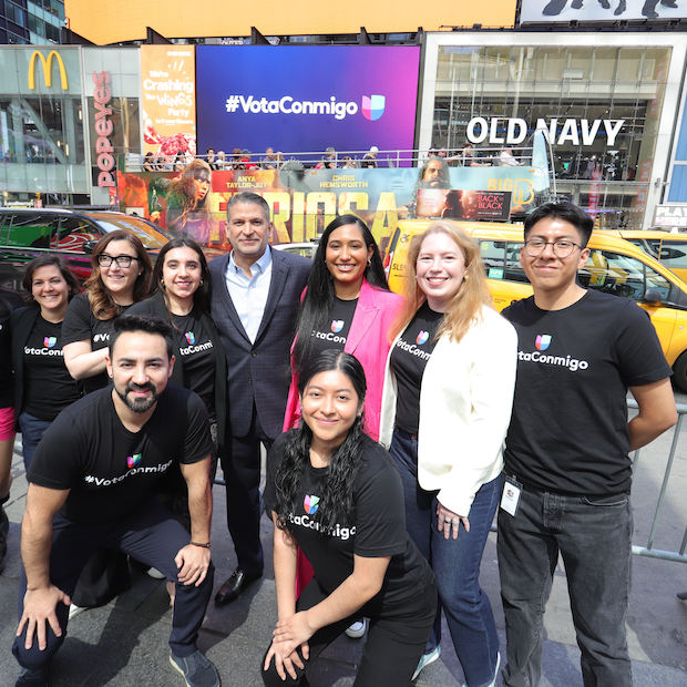 TelevisaUnivision team Martes de Accion — the first voter registration event for Univision's Vota Conmigo campaign 
