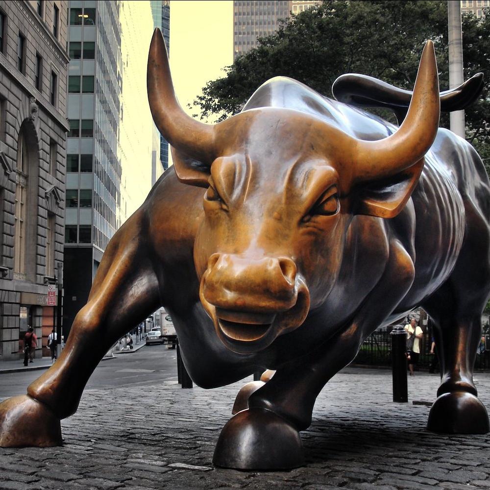 Wall Street charging bull statue - anti-ESG funds