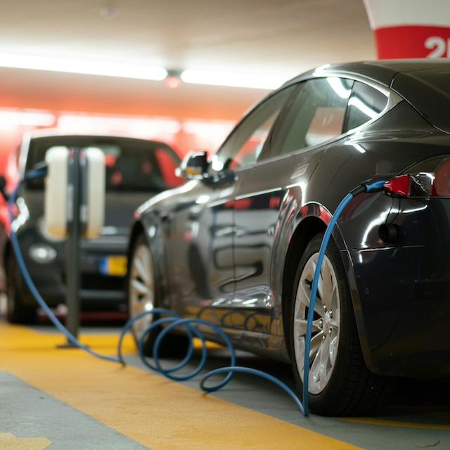 An electric vehicle charging. 