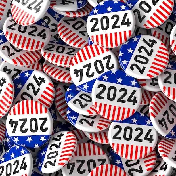 election buttons that say 2024 