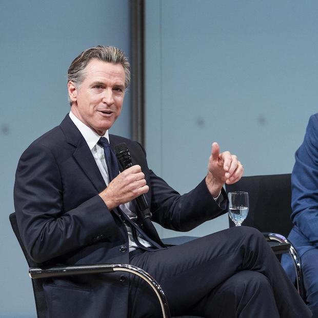 california governor gavin newsom speaks about new climate disclosure rules at climate week 2023