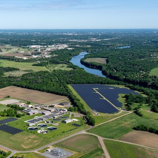 st cloud minnesota wastewater treatment plant aerial view - it will create green hydrogen with electrolysis