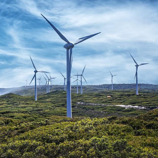wind farm in the mountains - wind energy
