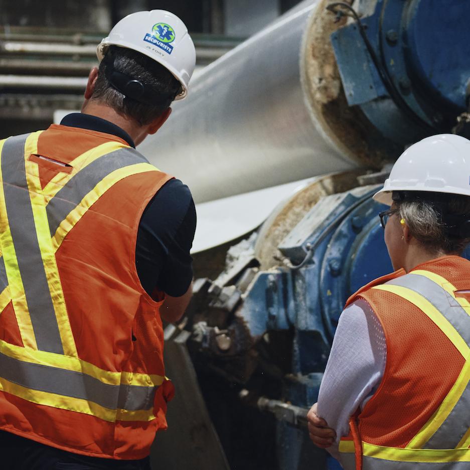 inside recycling plant
