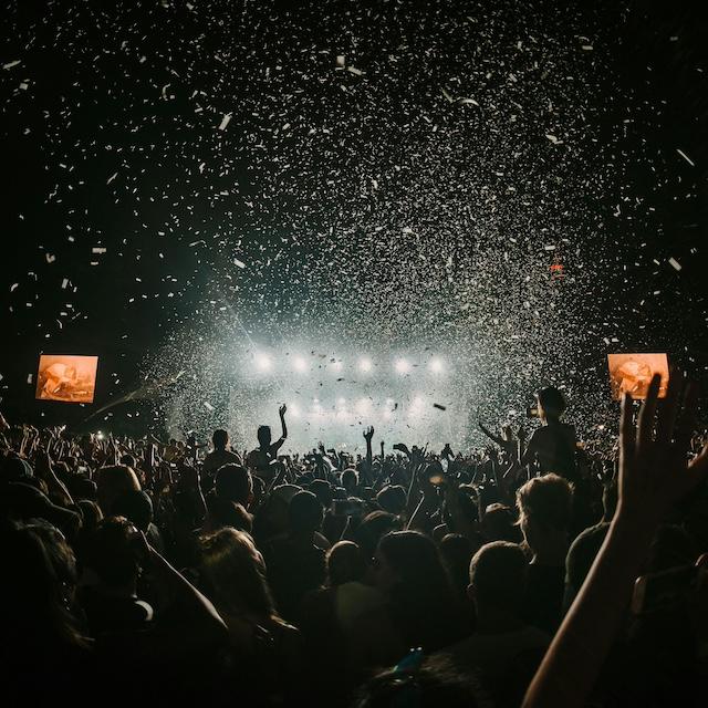 A crowd at a concert — sustainable concerts