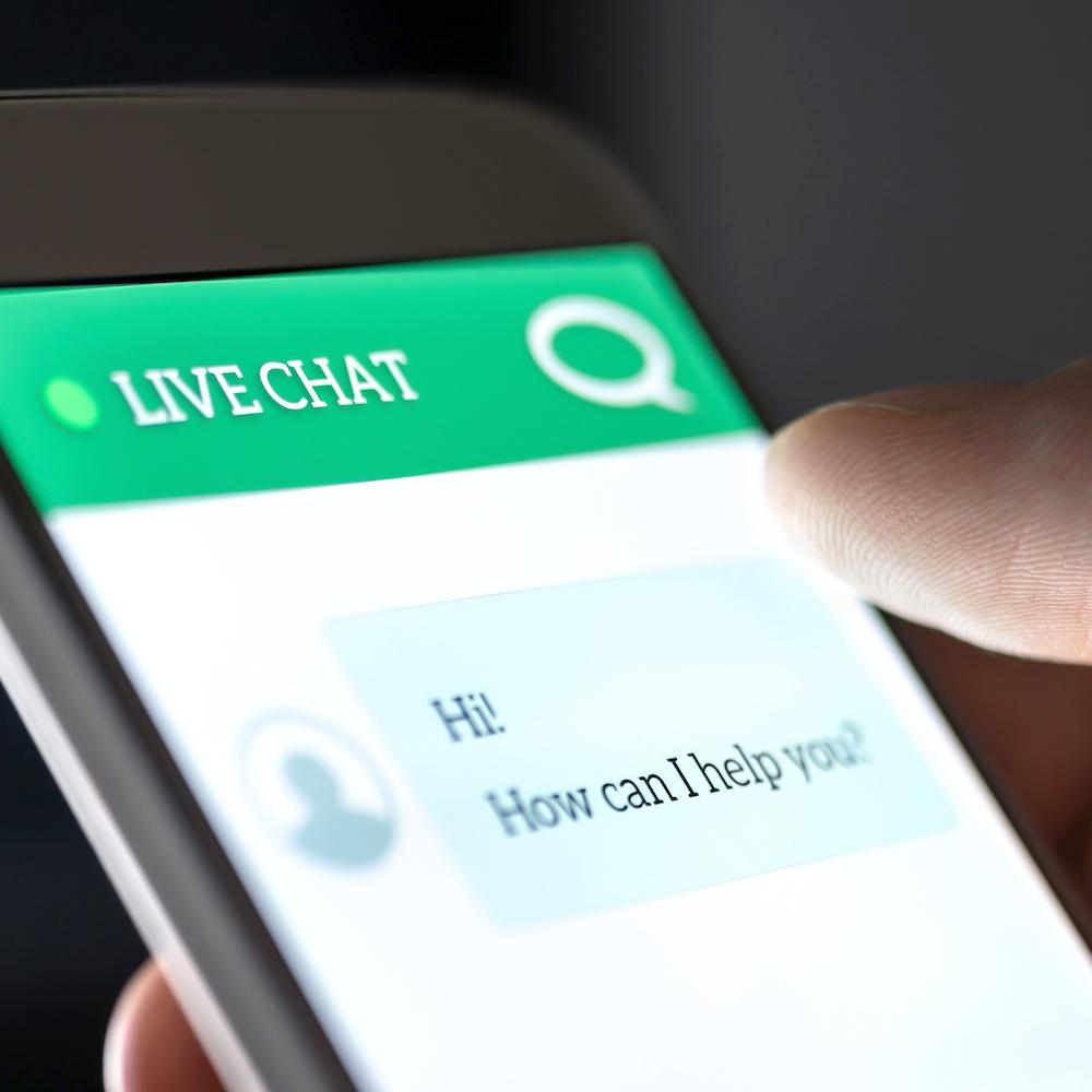 person using AI chatbot on their phone
