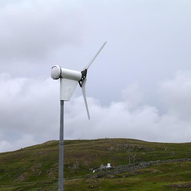 small wind turbine on a farm