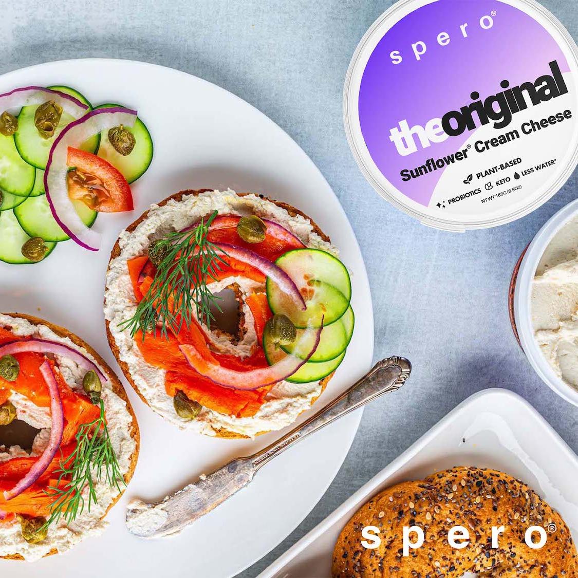 spero sunflower cream cheese - seasonal plant-based food