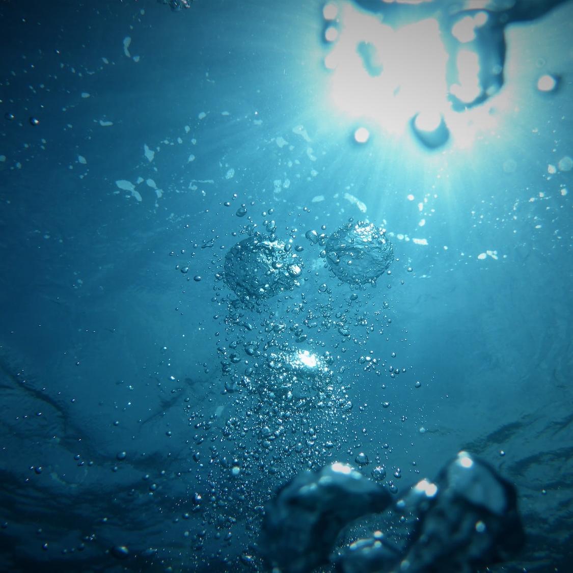 under water
